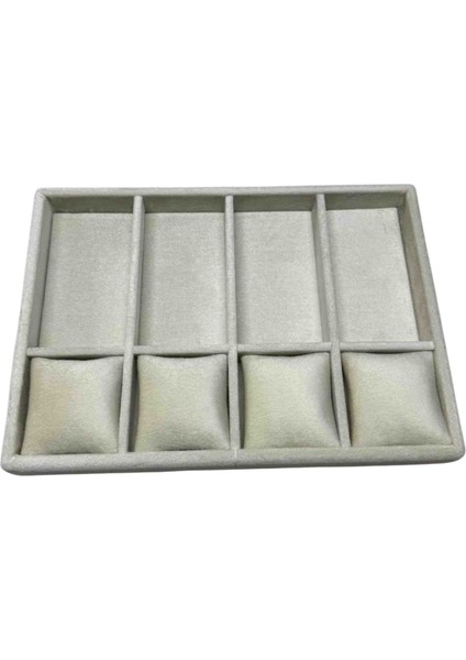 Ahşap Baby Face Kumaş 8 Bölmeli Saat ve Gözlük Kutusu – 34X24 cm
