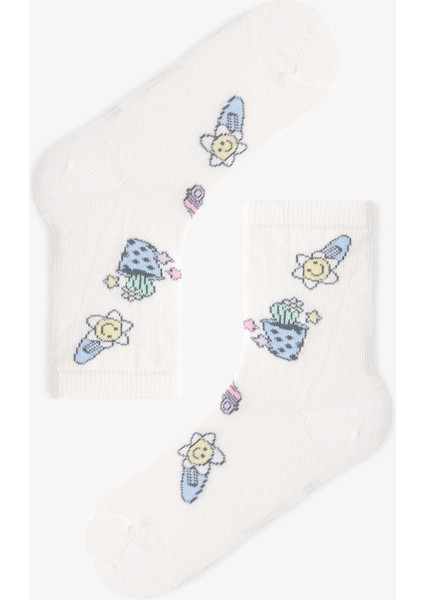 Çok Renkli Kız Çocuk Retro Vibes 4lü Soket Çorap indirimleri