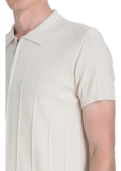 Ekru Regular Fit Polo Yaka Rayon Tişört fırsatları