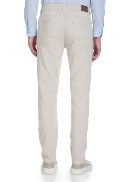 Ekru Slim Fit 5 Cep Pamuklu Kanvas Pantolon indirimleri