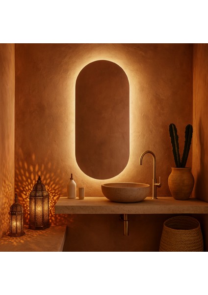 Zenora LED Ayna – Kavisli Minimal Duvar Aynası