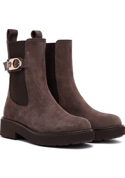 Kadın Vizon Kalın Tabanlı Süet Deri Chelsea Bot 25WFD202010 fırsatları