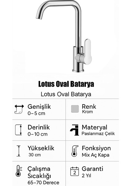 Cırcırlı Boru Lotus Eviye Mutfak Bataryası Sıcak Soğuk Girişli - 2 Yıl Garantili fırsatları