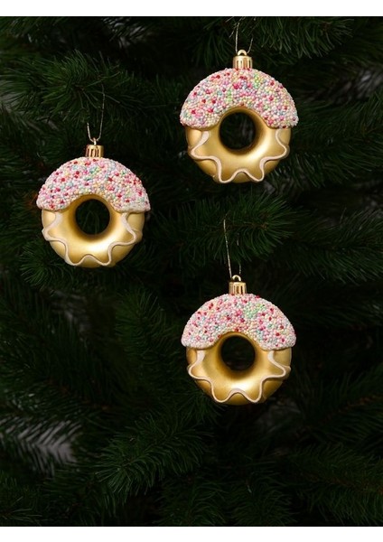 Pvc Kutu Içinde 6'lı Adet Donut Şeklinde Yılbaşı Ağaç Süsü-8cm Donut Yılbaşı Ağaç Süsü-6 Adet fiyatları