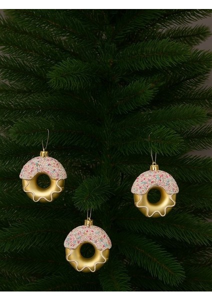 Pvc Kutu Içinde 6'lı Adet Donut Şeklinde Yılbaşı Ağaç Süsü-8cm Donut Yılbaşı Ağaç Süsü-6 Adet modelleri