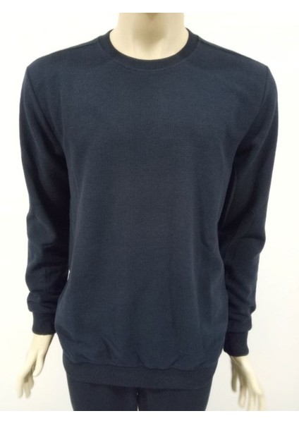 Erkek Yuvarlak Yaka Basic Waffle Kazak