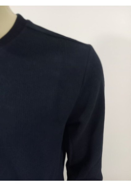 Erkek Yuvarlak Yaka Basic Waffle Kazak modelleri