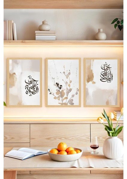 🖼️ Minimal ve Anlam Yüklü Çerçeve Görünümlü 3’lü Tablo Seti 🌟 CRVS1086 13 x 17