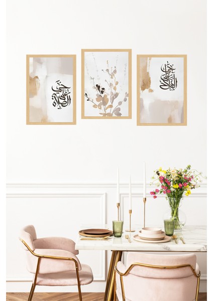 🖼️ Minimal ve Anlam Yüklü Çerçeve Görünümlü 3’lü Tablo Seti 🌟 CRVS1086 13 x 17 fırsatları