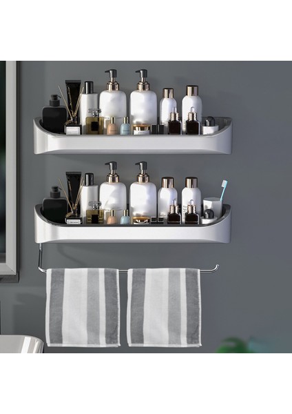 Santkuee Duvara Monte Banyo Rafı Matkap Olmadan Depolama Rafı Banyo Aksesuarları Için Mutfak Organizatör, B (Yurt Dışından) fiyatları