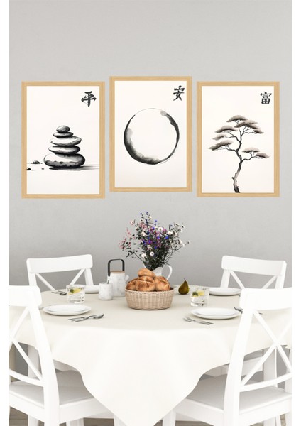 🖼️ Zen Temalı Çerçeve Görünümlü 3’lü Tablo Seti 🌟 CRVS1106 13 x 17 indirimleri
