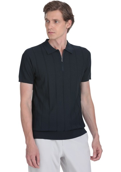 Lacivert Regular Fit Polo Yaka Rayon Tişört modelleri