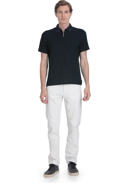 Lacivert Regular Fit Fermuarlı Polo Yaka Tişört fiyatları