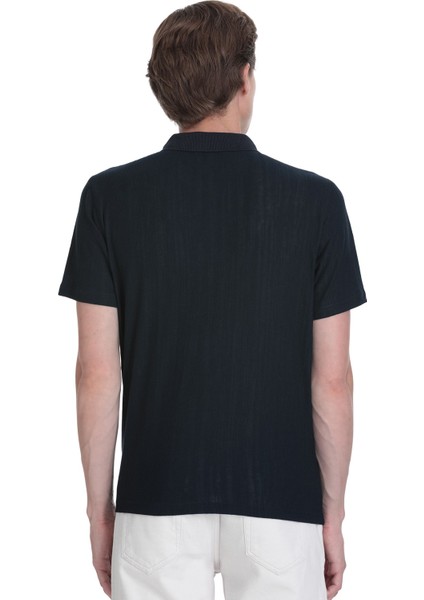 Lacivert Regular Fit Fermuarlı Polo Yaka Tişört indirimleri