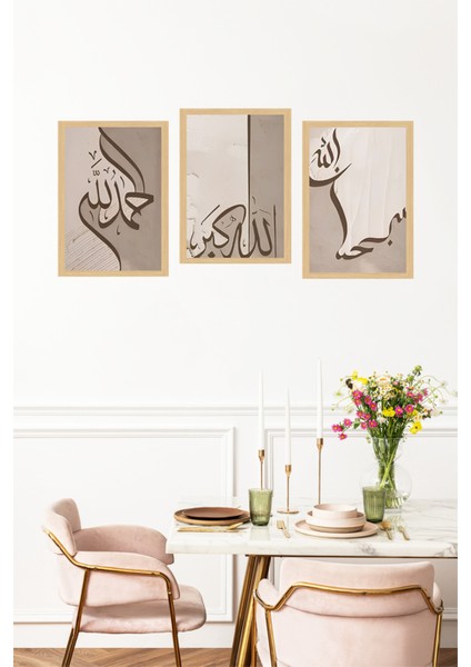 🌟modern Hat Sanatıyla Ruhunuza Dokunan Çerçeve Görünümlü 3’lü Tablo Seti🌟 CRVS1085 13 x 17 fırsatları