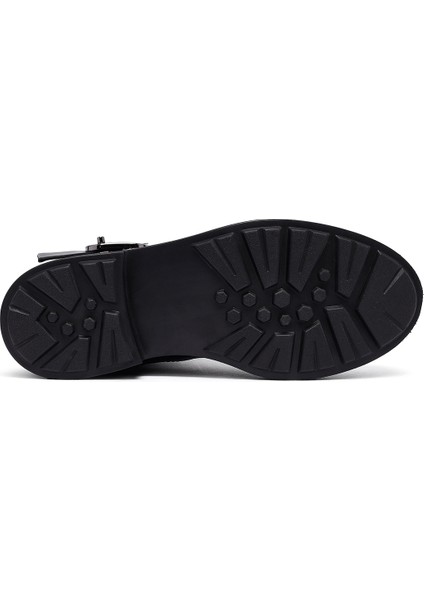 Kadın Siyah Kalın Tabanlı Deri Chelsea Bot 25WFD202018 indirimleri