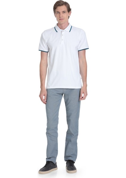Beyaz Regular Fit Polo Yaka Pamuklu Rayon Tişört fiyatları