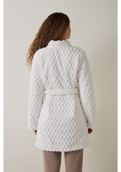 Kırık Beyaz Dreamy Fluffy Kuşaklı Sabahlık fırsatları