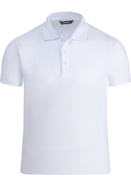 Beyaz Regular Fit 100% Pamuk Polo Yaka Tişört