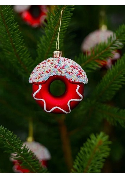 YILBAŞI SÜSÜ Pvc Kutu Içinde 6'lı Adet Donut Şeklinde Yılbaşı Ağaç Süsü-8cm Donut Yılbaşı Ağaç Süsü-6 Adet fiyatları