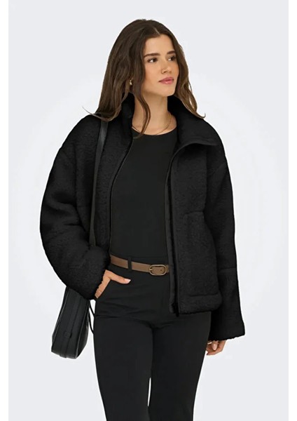 15349400 Kadin Mont - Siyah