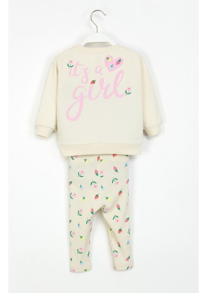 Kız Bebek Taytlı Takım 1-4 Yaş Krem fiyatları