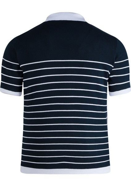 Lacivert Regular Fit Apaş Yaka Pamuklu Tişört fiyatları