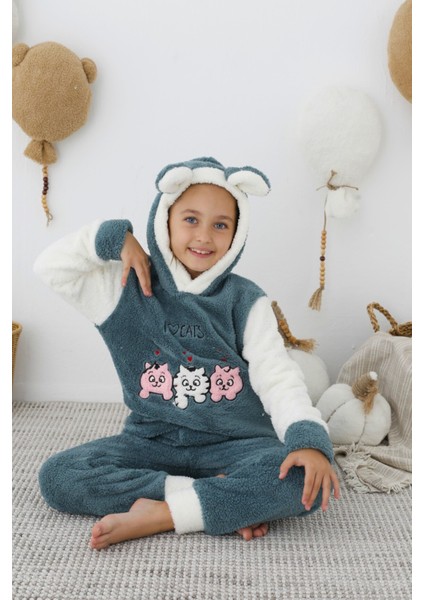 Peluş Pijama Takımı Kız Çocuk Pijama Takımı Polar Kışlık Pijama Takımı fırsatları