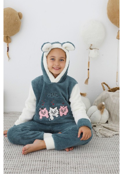 Peluş Pijama Takımı Kız Çocuk Pijama Takımı Polar Kışlık Pijama Takımı indirimleri