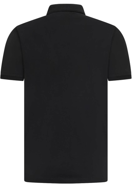 Siyah Regular Fit Polo Yaka Pamuklu Tişört fırsatları