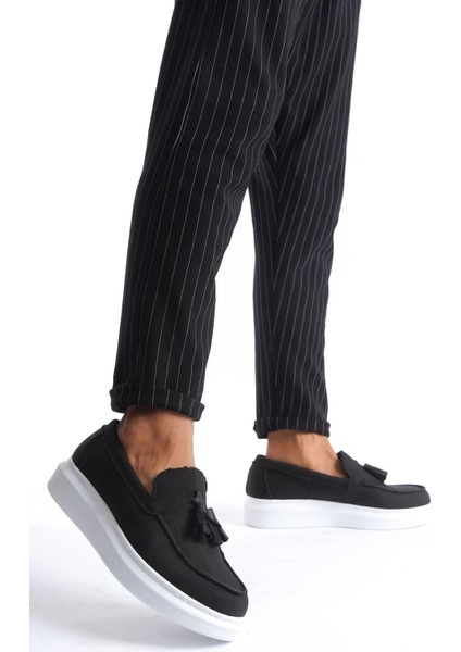 SLW154 Blaze Bağcıksız Püsküllü Keten Erkek Günlük Spor Klasik Ayakkabı Kbt - Siyah fiyatları