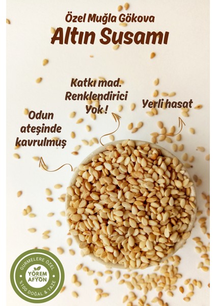 Yörem Afyon Muğla Gökova Yöresinden Yerli Mahsul Kavrulmuş Simitlik, Pastalık Susam (Sesamum Indicum) | 125GR. fiyatları