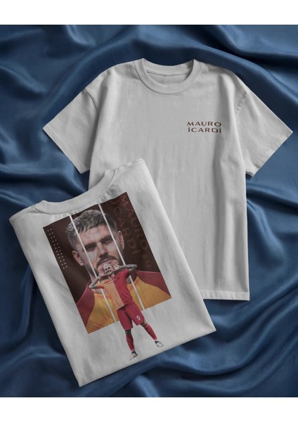 Futbolcu Baskılı Mauro Icardi Baskılı Oversize Tshirt - %100 Pamuk Bol Kesim Tişört Kadın Erkek Unısex Taraftar Tshirt - Caglisa Özel