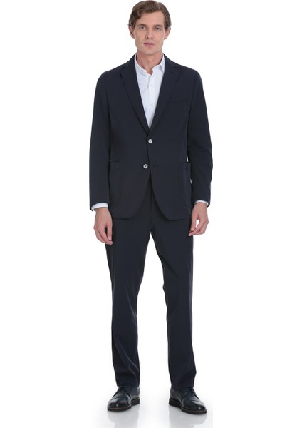 Lacivert Comfort Fit Mono Yaka Casual Takım Elbise
