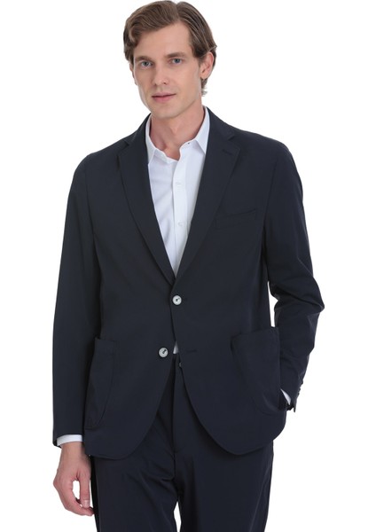 Lacivert Comfort Fit Mono Yaka Casual Takım Elbise modelleri