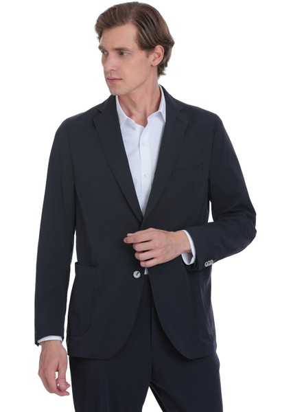 Lacivert Comfort Fit Mono Yaka Casual Takım Elbise fırsatları