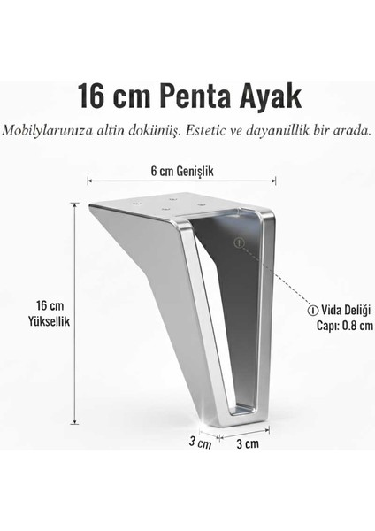 Lüks Penta 15 cm Koltuk Baza Dolap Tv Ünitesi Yatak Odası Konsol Çocuk ve Genç Odası Ayağı fiyatları