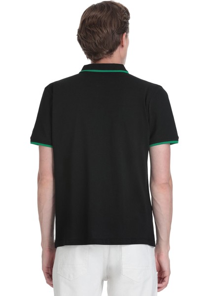 Siyah Regular Fit 100% Pamuk Polo Yaka Rayon Tişört indirimleri