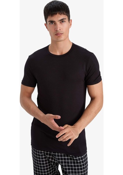Premium Slim Fit Dar Kesim Bisiklet Yaka Modal Üst Z8085AZ25AU fırsatları