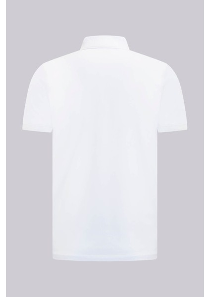 Beyaz Regular Fit Polo Yaka Pamuklu Tişört fiyatları