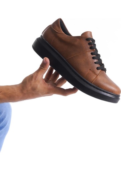 SLW151 Boost Bağcıklı Cilt Erkek Günlük Sneaker Ayakkabı Cst - Taba fırsatları