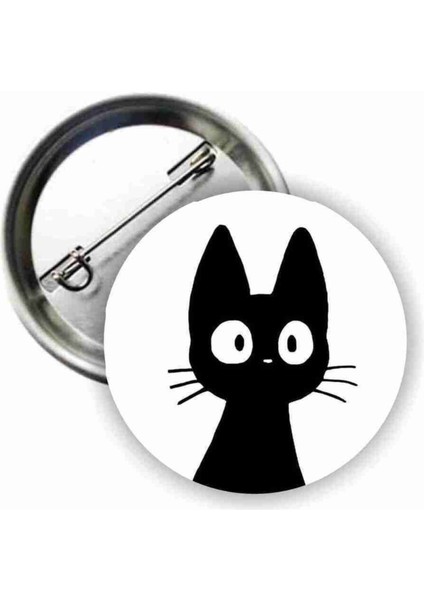 2'li Sevimli Siyah Kedi Özel Metal Iğneli Rozet