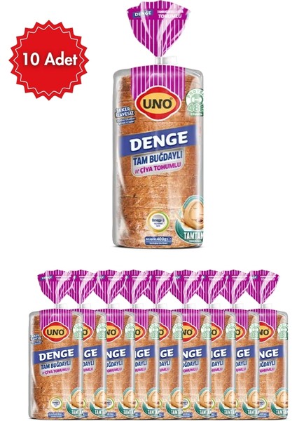 Denge Tam Buğdaylı ve Chia Tohumlu Ekmek x 10 Paket – Yüksek Lifli