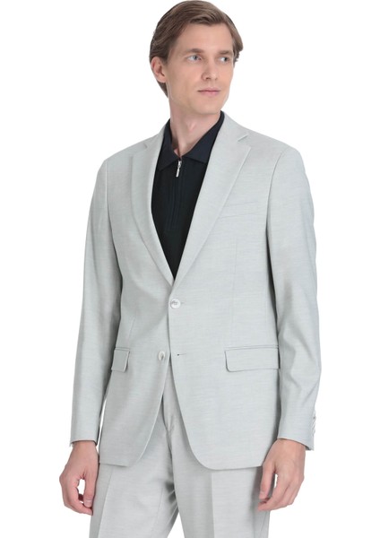 Gri Comfort Fit Mono Yaka Klasik Takım Elbise modelleri