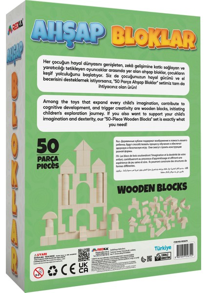 Ahşapbloklar 50 Parça Doğal Renk fiyatları