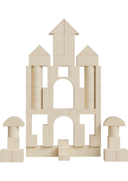 Ahşapbloklar 50 Parça Doğal Renk fırsatları