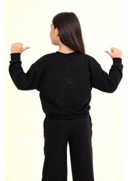 Kız Çocuk Yıldızlı Eşofman Takım 9-14 Yaş Siyah fiyatları