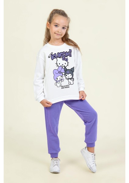 Kız Çocuk Kuromi Eşofman Takım 3-8 Yaş Lila