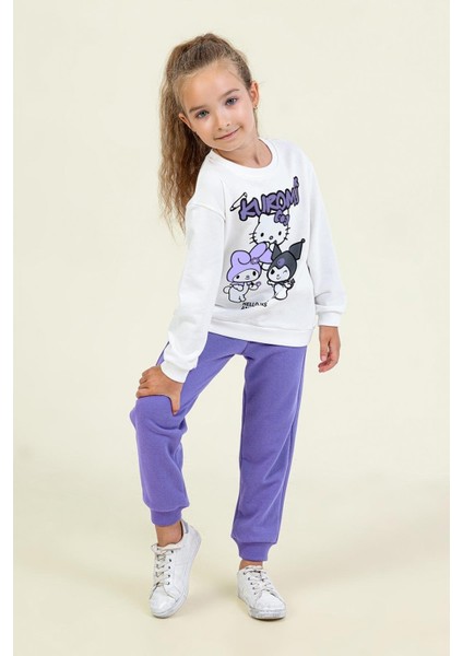 Kız Çocuk Kuromi Eşofman Takım 3-8 Yaş Lila modelleri