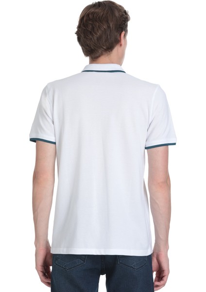 Beyaz Regular Fit 100% Pamuk Polo Yaka Rayon Tişört indirimleri